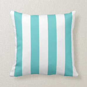 Modern Scandinavian style aqua turquoise stripes Throw Pillow