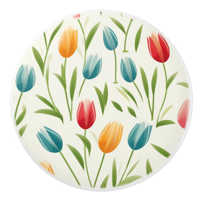 Modern Scandinavian Tulip Ceramic Pull (Front)
