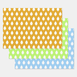 Modern Scandinavian White Leaf Seamless Pattern Wrapping Paper Sheets