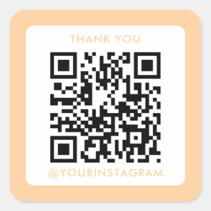 modern scannable business marketing qr code square sticker