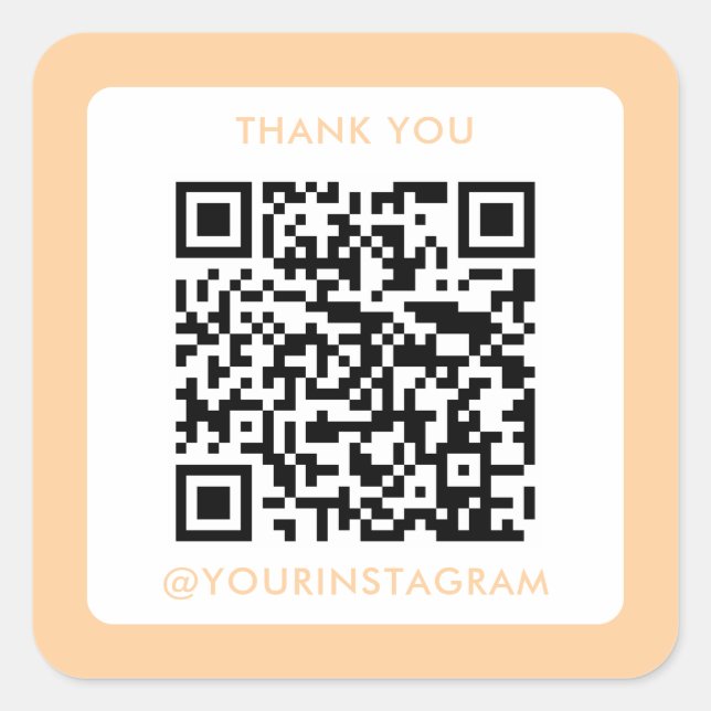 modern scannable business marketing qr code square sticker (Front)