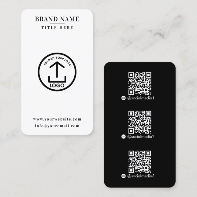 Modern Scannable Digital Contact QR Code Logo Business Card (Front/Back)