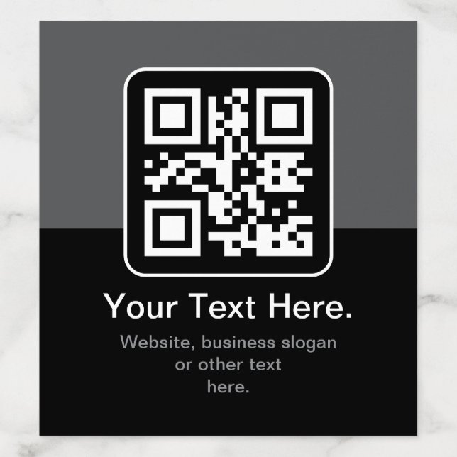 Modern Scannable QR Code | Black Grey & White Envelope Liner (Design)