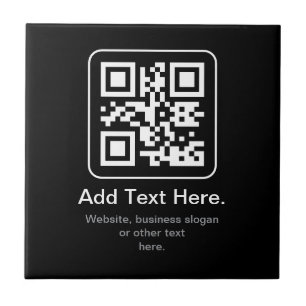 Modern Scannable QR Code   Black White & Grey Ceramic Tile