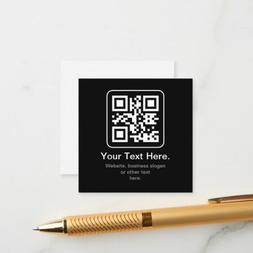 Modern Scannable QR Code | Black White & Grey Enclosure Card