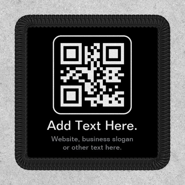 Modern Scannable QR Code | Black White & Grey Patch (Front)