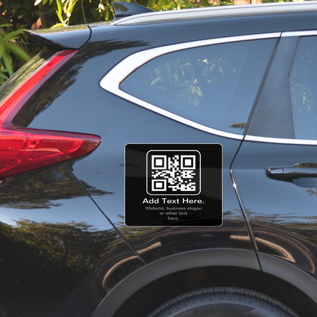 Modern Scannable QR Code | Black White & Grey Sticker (Car Side)