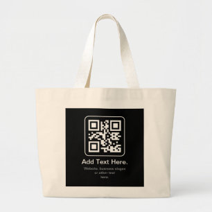 Modern Scannable QR Code Large Tote Bag