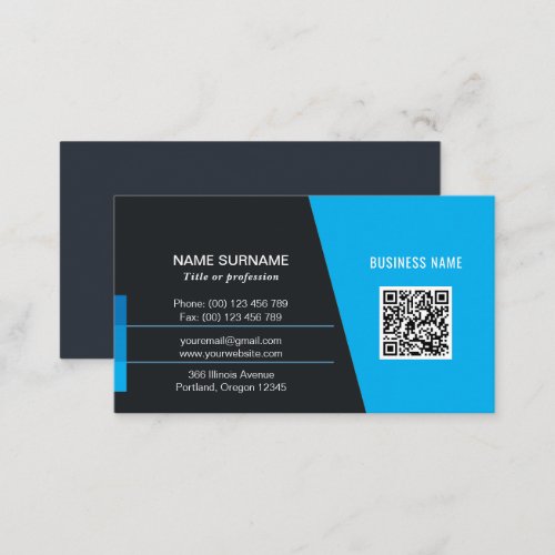 Modern scannable QR code personal or corporate Business Card