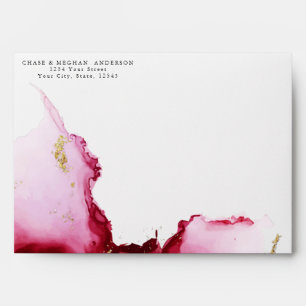 Modern Scarlet Red Pink Abstract Envelope