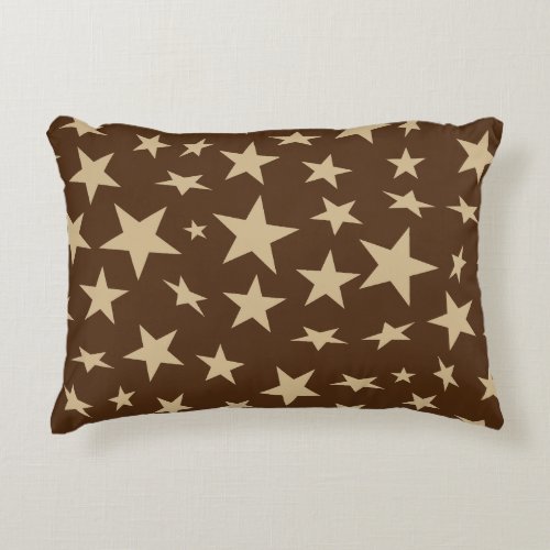 Modern Scattered Faux Gold Stars Pattern Accent Pillow