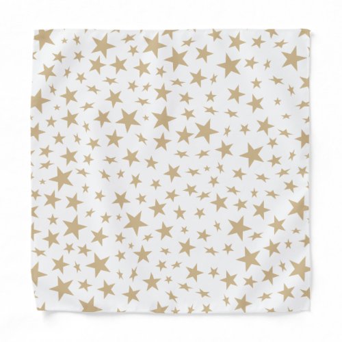 Modern Scattered Faux Gold Stars Pattern Bandana