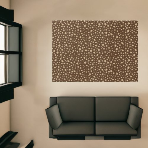 Modern Scattered Faux Gold Stars Pattern Rug