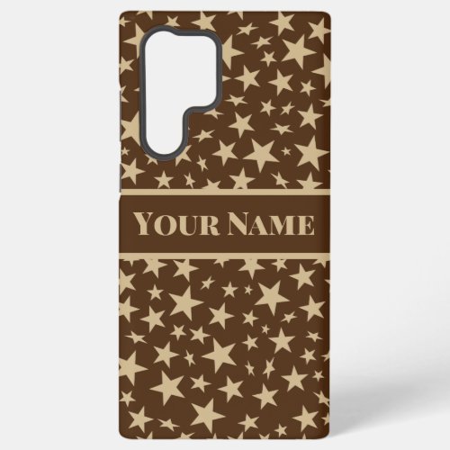 Modern Scattered Faux Gold Stars Pattern Samsung Galaxy S22 Ultra Case