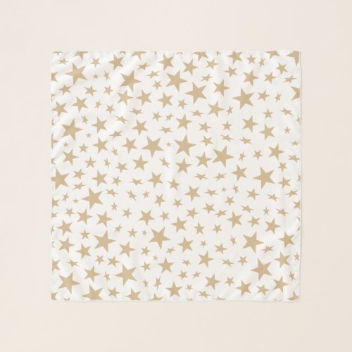 Modern Scattered Faux Gold Stars Pattern Scarf