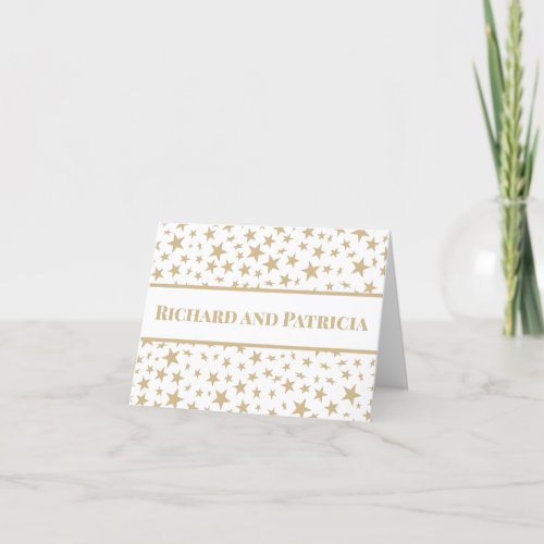 Modern Scattered Faux Gold Stars Pattern Thank You Card