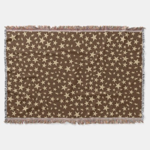 Modern Scattered Faux Gold Stars Pattern Throw Blanket