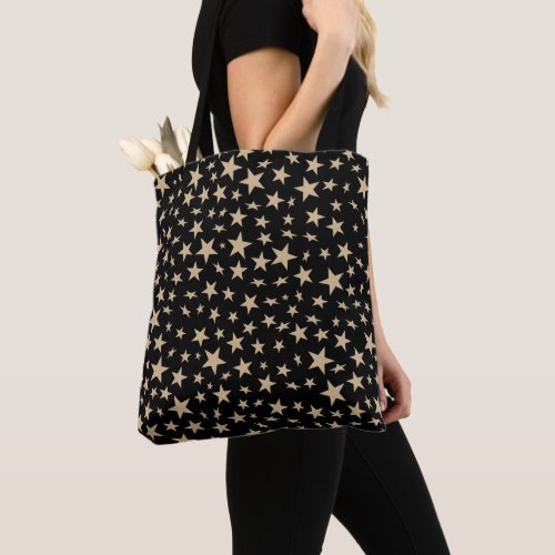 Modern Scattered Faux Gold Stars Pattern Tote Bag