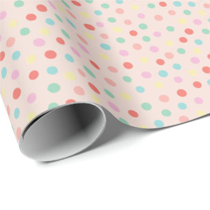 Modern scattered polka dots design wrapping paper