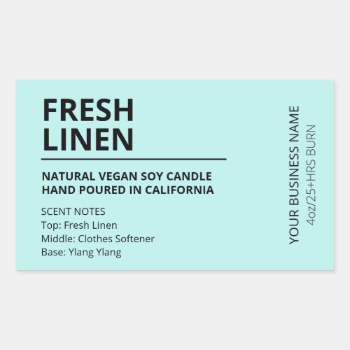 Modern Scent Blue Soy Candle Labels