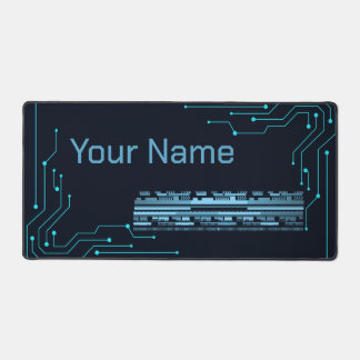 Modern Schematic Futuristic Computing Circuit  Desk Mat