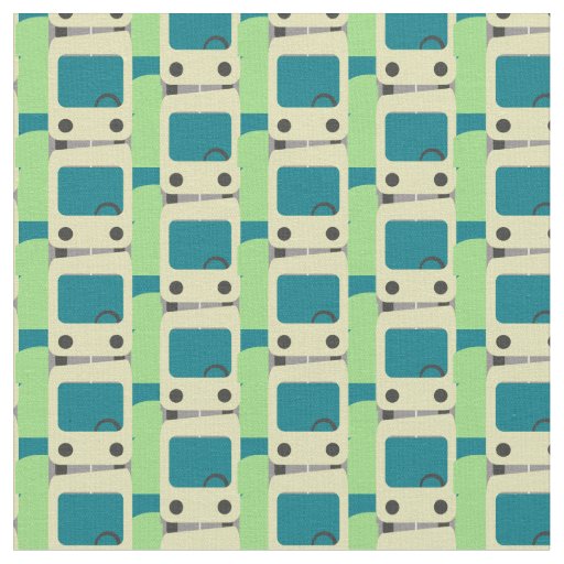 Modern School Bus Educational Pattern Fabric