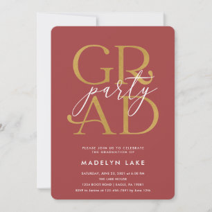 Modern School Colors 2022 Graduation Party Invitat Invitation