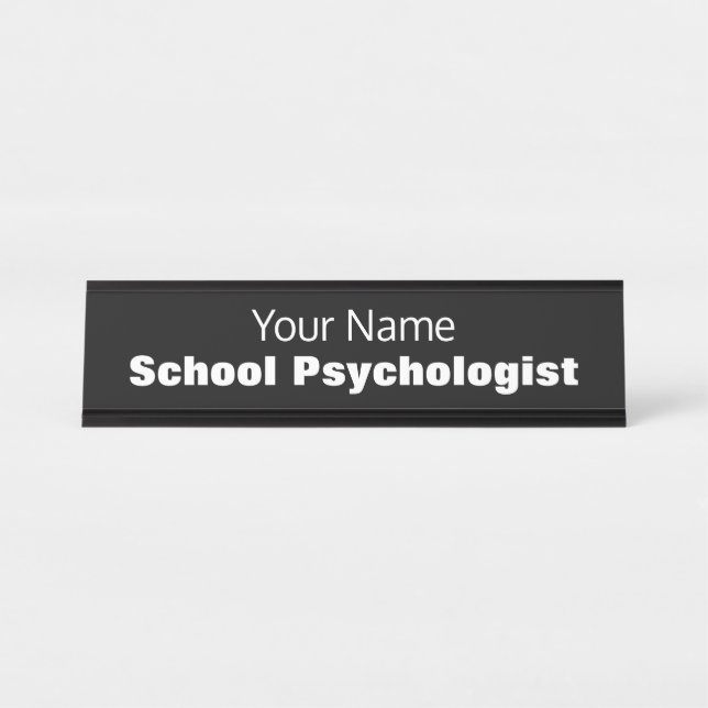 Modern School Psychologist's Desk Name Plate (Front)
