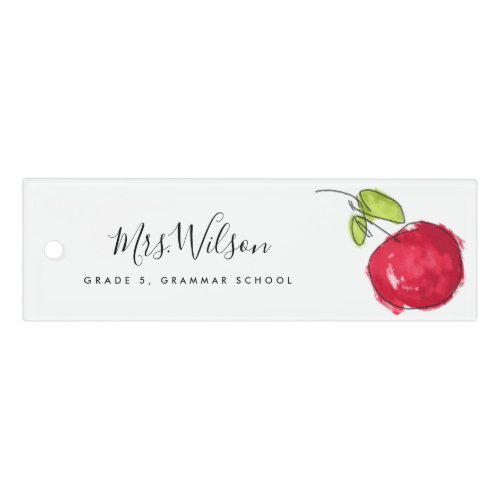 MODERN SCHOOL TEACHER OIL PAINT DRAWN APPLE RULER