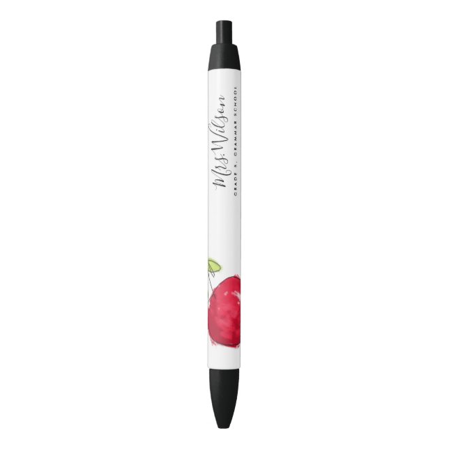 MODERN SCHOOL TEACHER OIL PAINT HAND DRAWN APPLE PEN (Front Vertical)