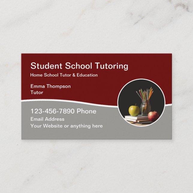 Modern School Tutor Education Teacher Business Card (Front)