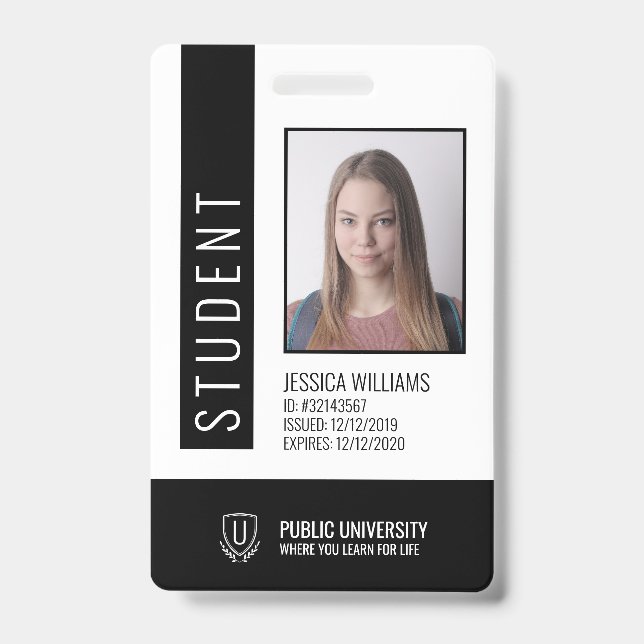 Modern School University Student ID Badge (Front)