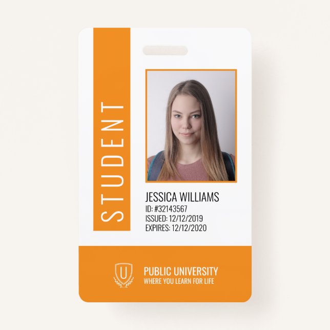 Modern School University Student ID Badge (Front)