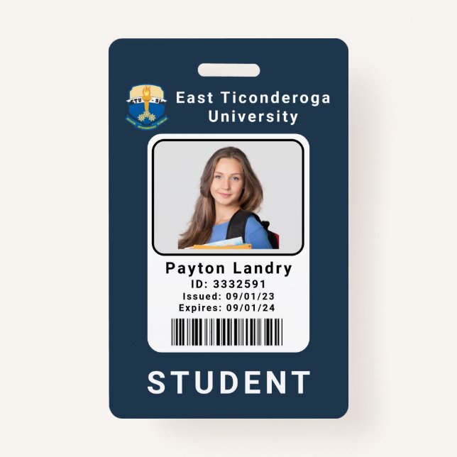 Modern School University Student ID Badge Template (Front)
