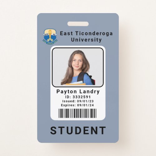 Modern School University Student ID Badge Template