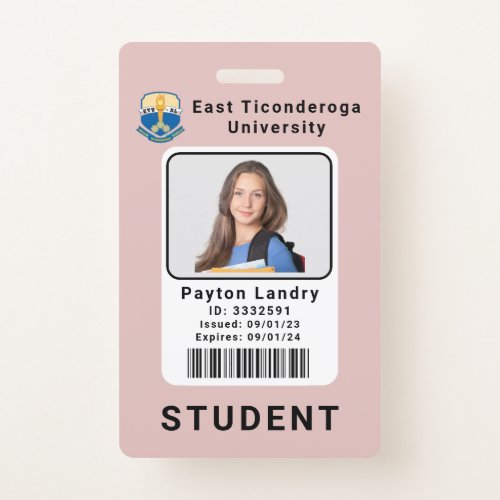 Modern School University Student ID Badge Template