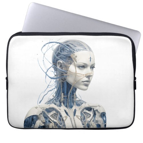 Modern Sci_fi cyborg girl Laptop Sleeve