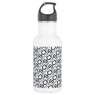 Modern Science Black & White Typography Pattern St Stainless Steel Water Bottle