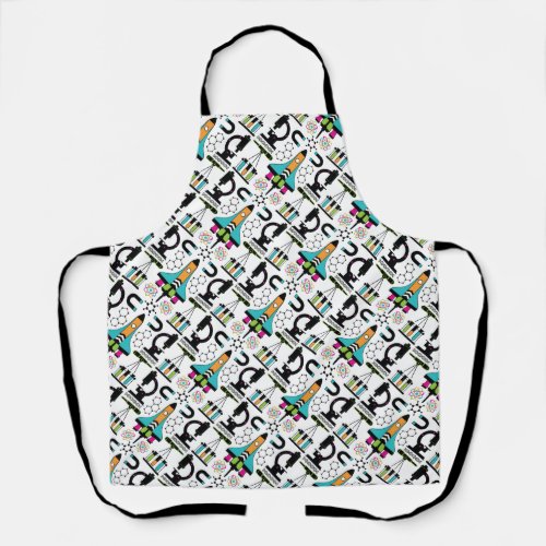 Modern Science Tools Objects  Equipment Pattern Apron