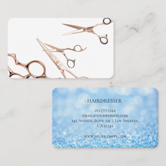 Modern Scissors Hair Stylist Polignac  Business Card (Front/Back)