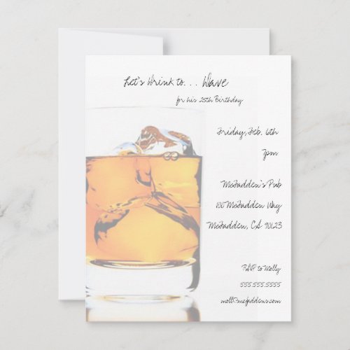 Modern Scotch Glass Invitation