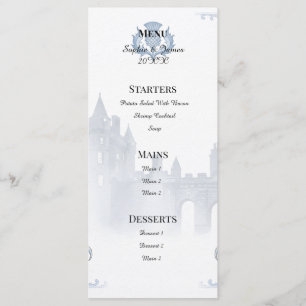 Modern Scottish Minimalist Chinoiserie Thistle Menu