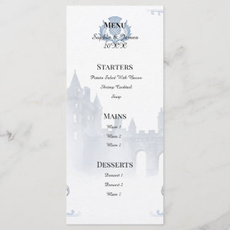 Modern Scottish Minimalist Chinoiserie Thistle Menu