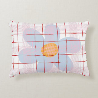 Modern scottish pattern Blue flower Trendy Accent Pillow