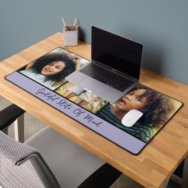 Modern Scrip 3 Photos Collage Desk Mat (Office 2)