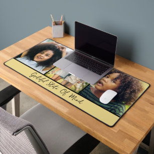 Modern Scrip Photo Collage Desk Mat