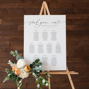 Modern Script 10 Tables Welcome Seating Chart Foam Board