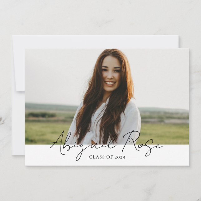 Modern Script 2023 3 Photo Grad Photo Card (Front)