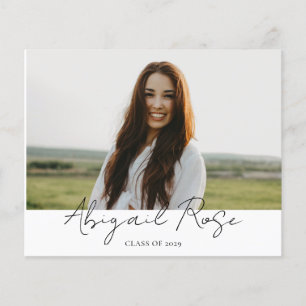 Modern Script 2023 3 Photo Grad Photo Card Budget Flyer