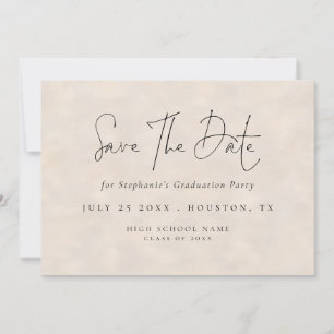 Modern Script 2026 Cream Texture Graduation Save The Date